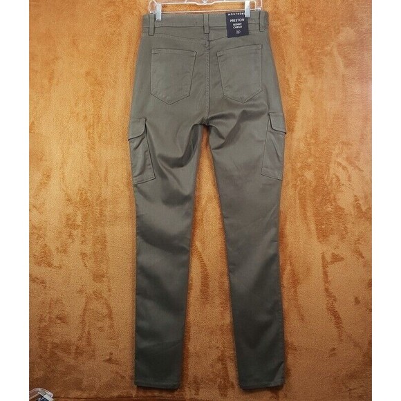 MONFRERE Jeans Mens 30 Green Coated Skinny Cargo Stretch Denim PRESTON $328 - Picture 3 of 10